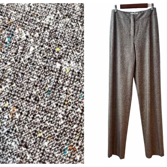 St John Collection NWT Size 8 Speckled Oregano Multi Wool Blend Trouser Pants